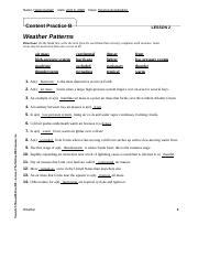 Waves approaching land begin to drag at the bottom and encounters friction. . Weather patterns lesson 2 outline answer key